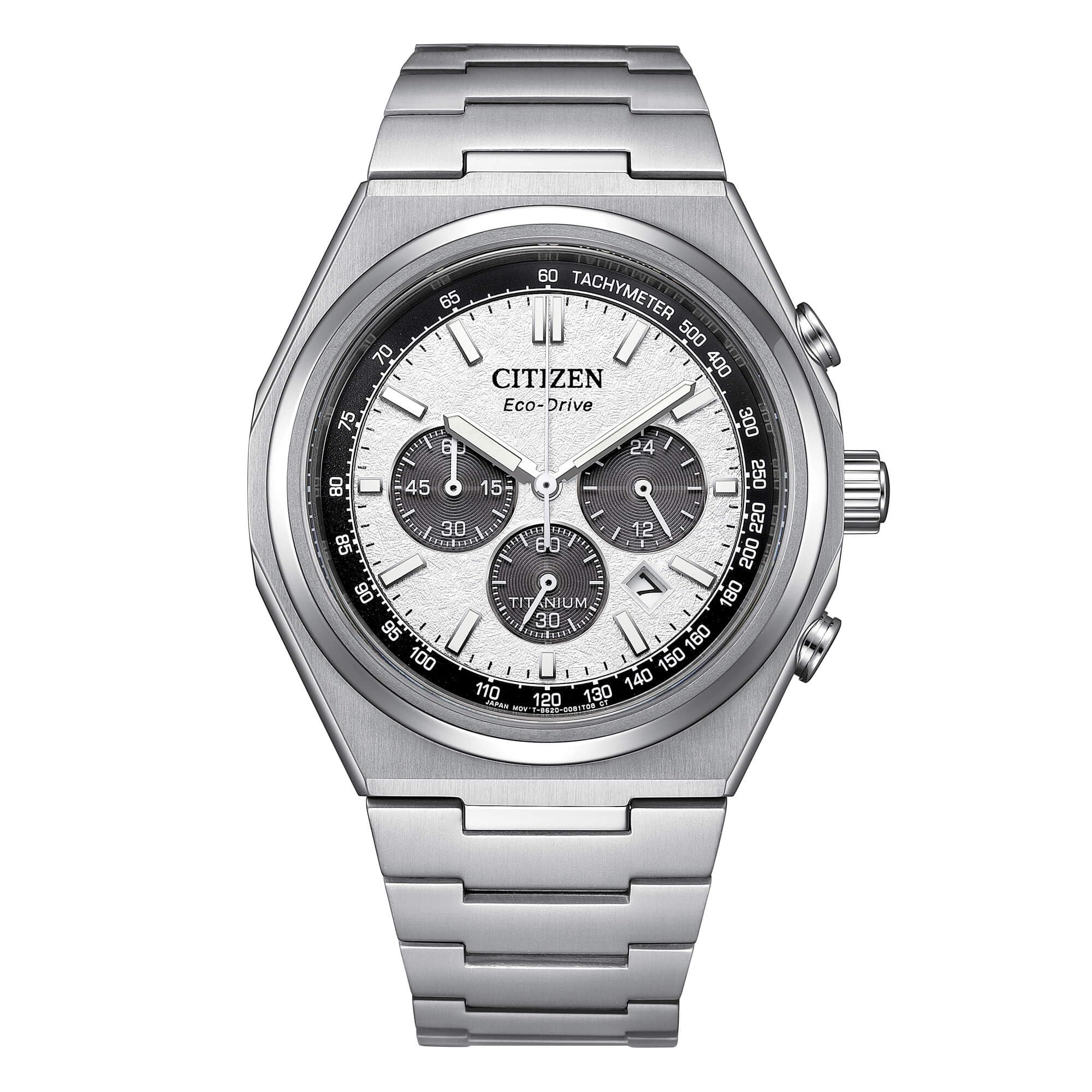 Citizen Men's Eco-Drive Zenshin Chrono Silver Dial Super Titanium